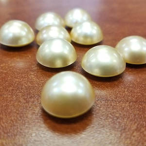 Round Shape AA-Grade 14 mm Champagne Lustre Pearls, Mabe Pearl (Loose) - Great Quality!!!!