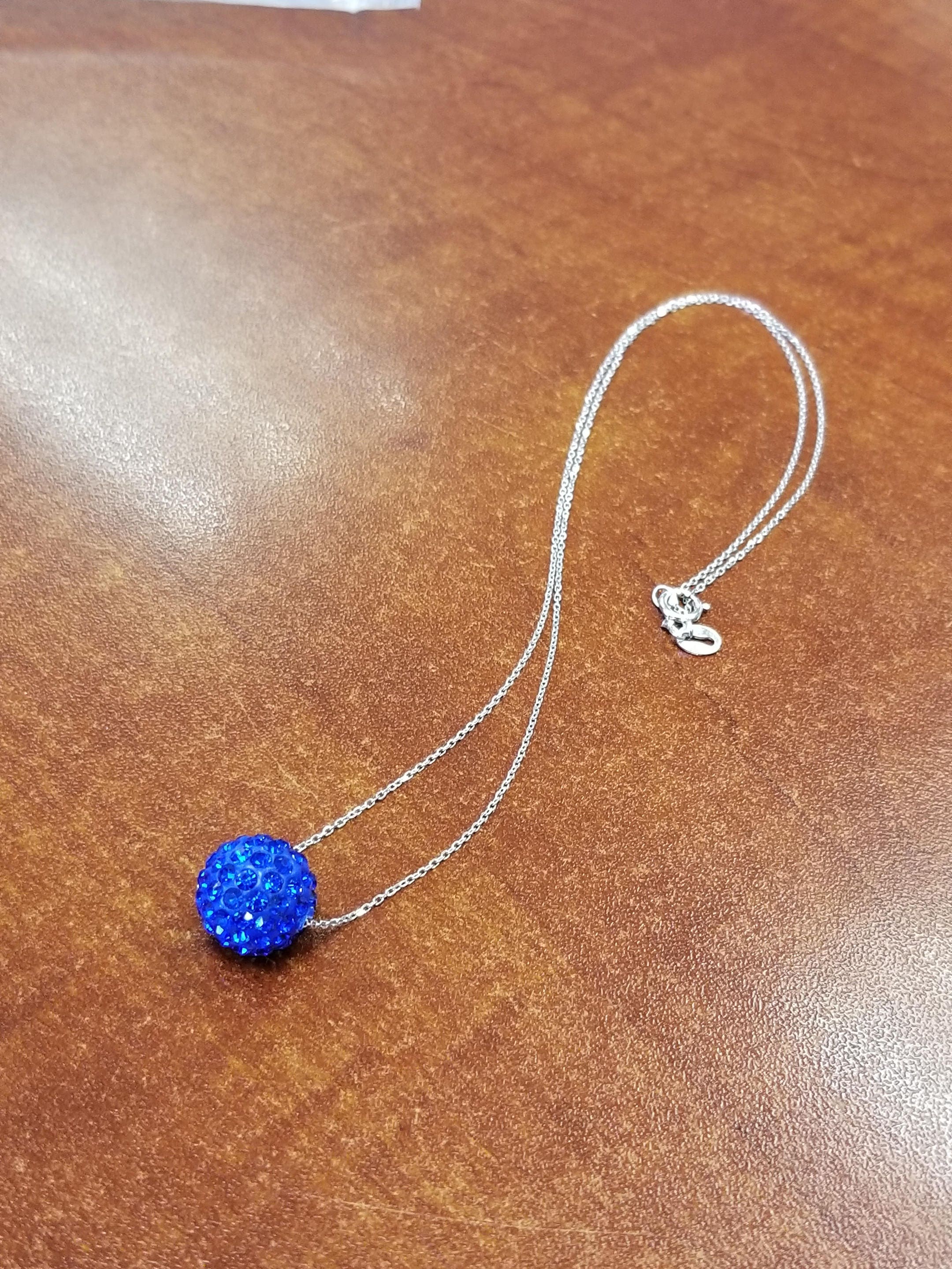 12mm Pave Crystal Disco Ball Bead Necklace Pendant on a .925 Etsy Denmark