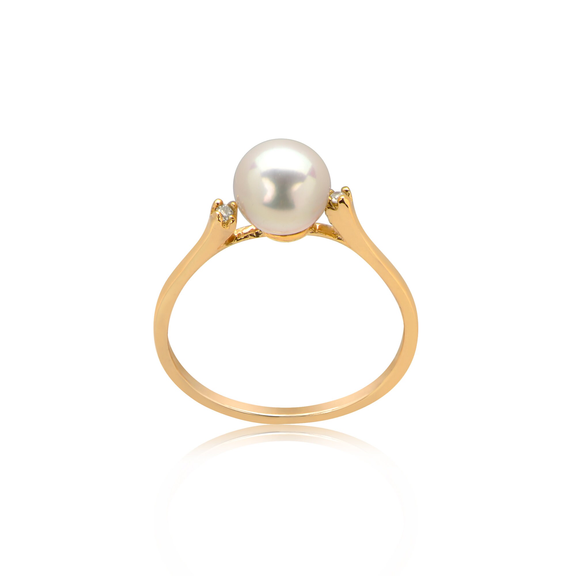 Pearl Engagement Ring Gold Antique Wedding Ring Diamond Promise