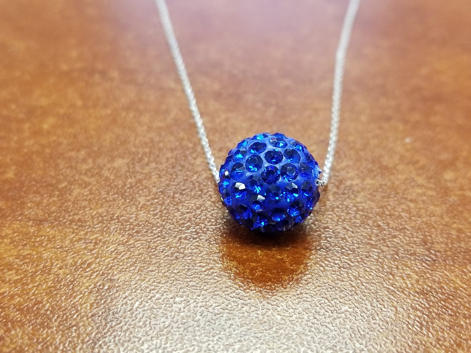 12mm Pave Crystal Disco Ball Bead Necklace Pendant on a .925 Etsy Denmark