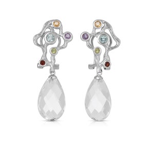 Barcelona Antoni Gaudi Inspired Art Nouveau Bohemian Earrings .925 Sterling Silver