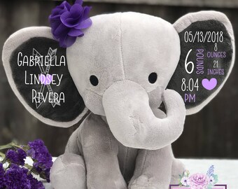 birth announcement stuffed animal etsy