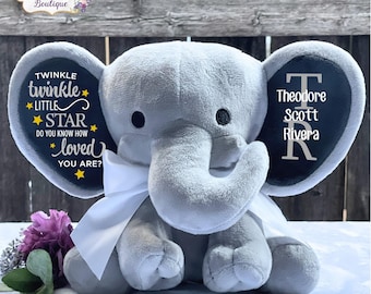 Personalized baby shower gift, boy baby shower, nursery decor, birth stats stuffed animal, newborn boy, baby gift, stuffed animal, keepsake,