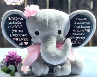 Angel Baby, Infant Loss Gift, Personalized stuffed animal, Memorial Gift, Angel Gift, Heaven Sent, Family Loss Gift, Love from Heaven