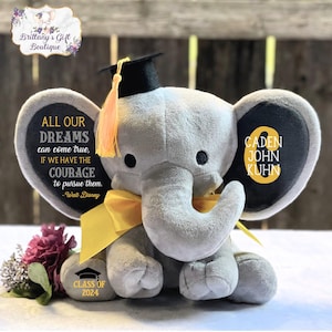 Graduation Gift, Personalized Graduation Gift, Grad Gift, Graduation Keepsake, Personalized Stuffed Animal, Preschool Gradation Gift