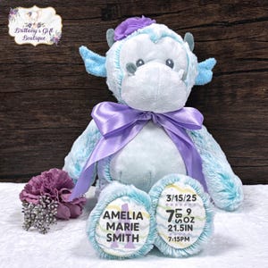 Personalized Dragon Birth Announcement Plush: Newborn Gift
