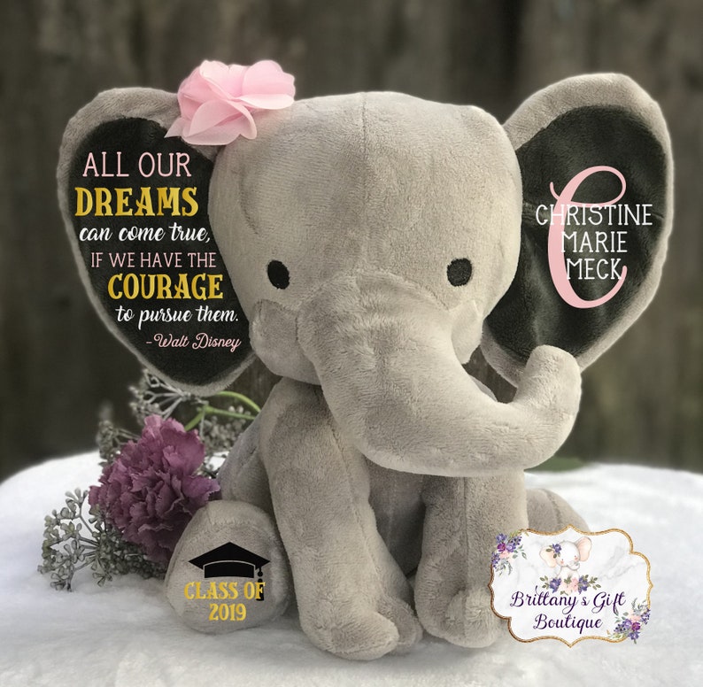 personalized stuffed elephant