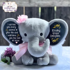 Infant Loss Gift, Memorial Stuffed Animal, Angel Elephant, Miscarriage Gift, Rainbow Baby, Mothers Day Gift, Infant Memorial, Angel Keepsake