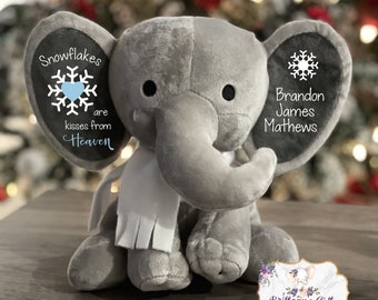 Memorial Stuffed Animal, Sibling Loss Gift, Angel Gift, Christmas Angel, Baby Christmas Gift, Rainbow Baby Gift, Snowflake Gift, Heaven Sent