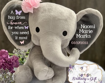 Miscarriage gift, Infant Loss Gift, Personalized stuffed animal, Memorial Gift, Stillborn Gift, Family Loss Gift, Hug from Heaven,