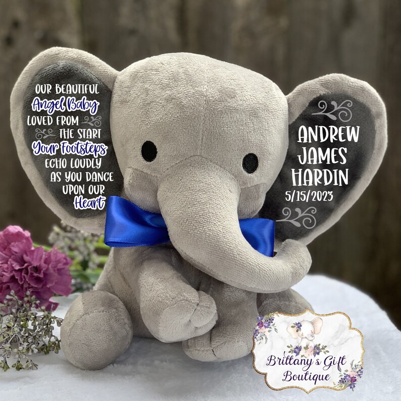 Miscarriage gift, Infant Loss Gift, Personalized stuffed animal, Memorial Gift, Stillborn Gift, Family Loss Gift, Our Angel Baby Royal Blue