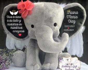 Angel Baby, Infant Loss Gift, Personalized stuffed animal in Spanish, Memorial Gift, Angel Gift, Memorial Baby Gift in Spanish,