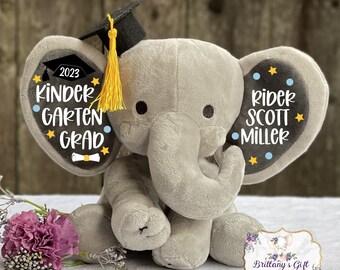 Graduation Gift, Personalized Graduation Gift, Grad Gift, Graduation Keepsake, Personalized Stuffed Animal, Kindergarten Gradation Gift