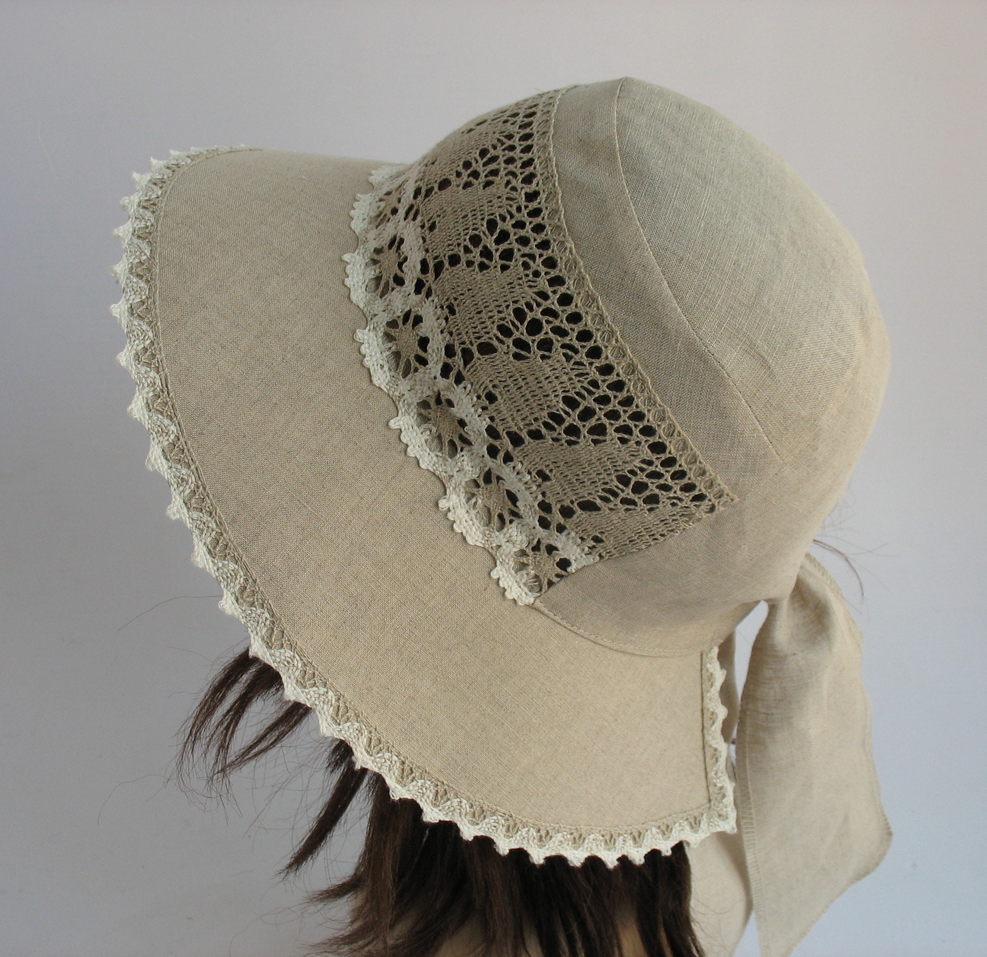 Linen hat Simple Casual organic linen clothing Flax hat Women Etsy