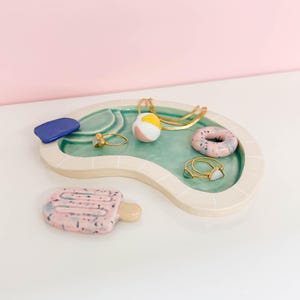 Smyckesfat för pool, handgjord keramik, miniatyr skrivbordskonst