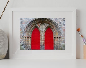 Rote Kathedralen Türen, Schottland Architektur Poster (Digitaldruck)