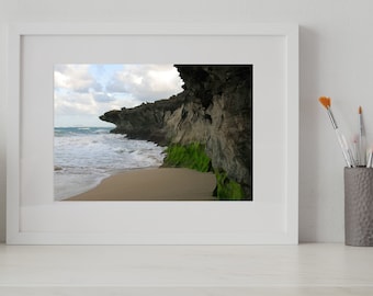 Hawaii Klippen Küstenlinie Druck, Meereswelle (Digitalbild)