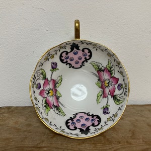 Vintage Taylor und Kent Langton Bone China Teetasse: Exotisch Floral, Vergoldeter Griff
