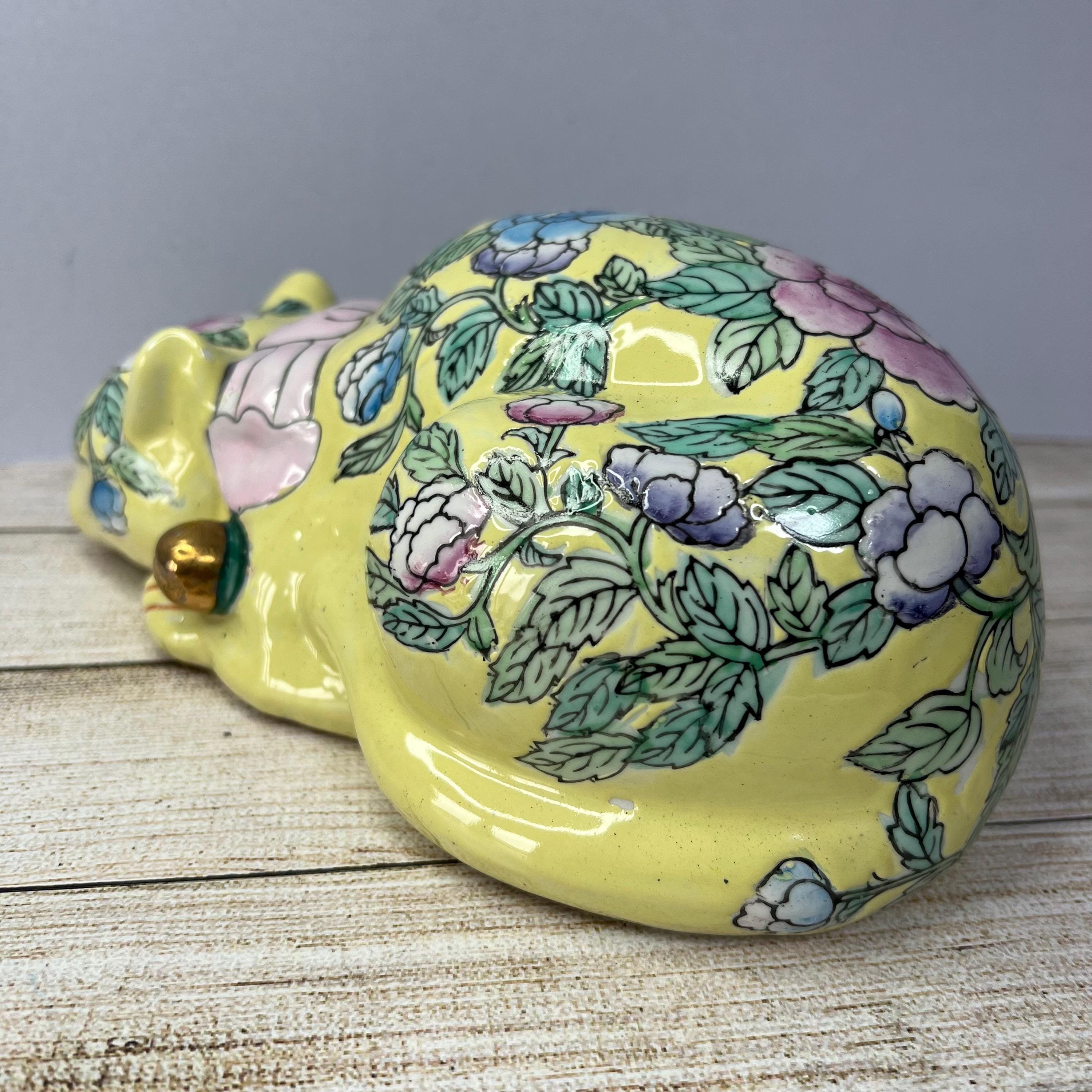 Vintage Chinese 'sleeping Cat' Porcelain Sculpture, Figurine