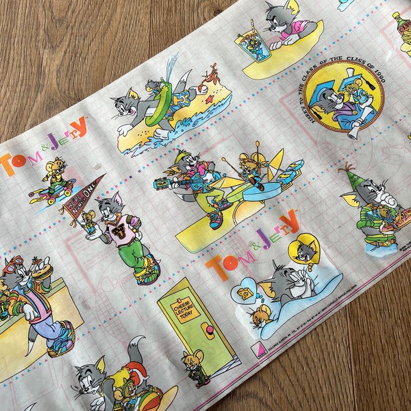 Vintage Tom & Jerry Selbstklebende Aufkleberfolie, TEPSA, Turner Unternehmen, 1,5 m Rolle