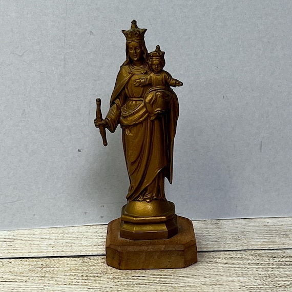ヴィンテージの金メッキ金属製聖母子像 - イタリア製 - Etsy 日本