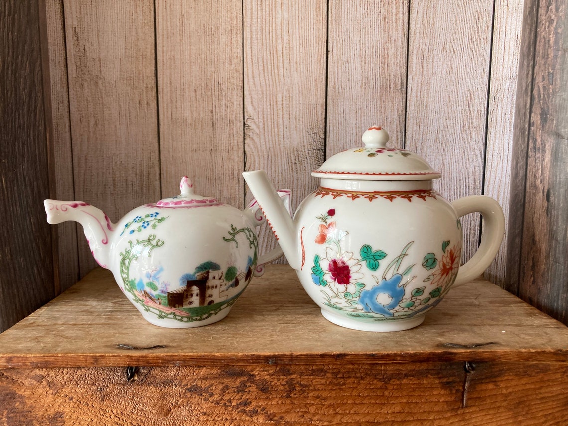 Vintage Victoria and Albert Museum Replica Teapots for Franklin Mint, Chinese and Hochst, 1985 image 1