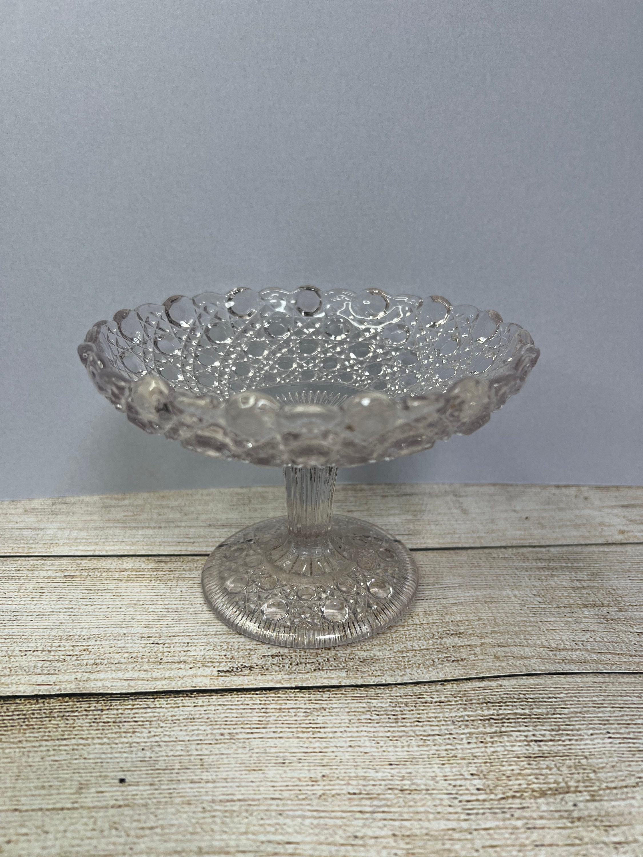 Vintage, Antique Davidson Hobnail Glass Small Tazza, Comport