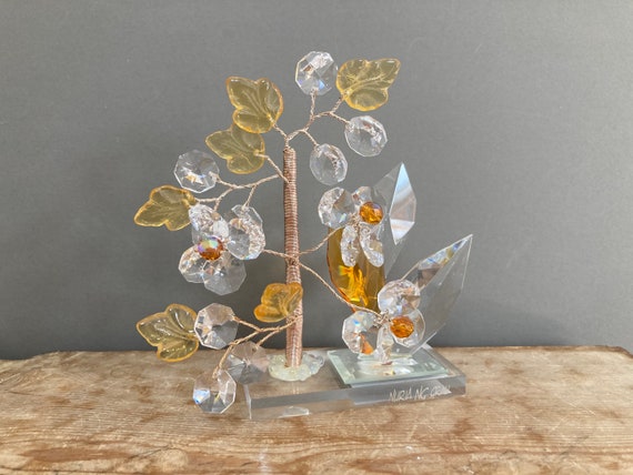 希少 スワロフスキー「盆栽」クリスタル 花