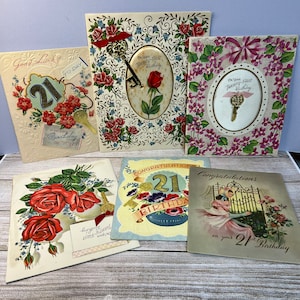 Bundle cartes de vœux vintage, 21e anniversaire, Inc Kaye Satin Cushion, Utilisé