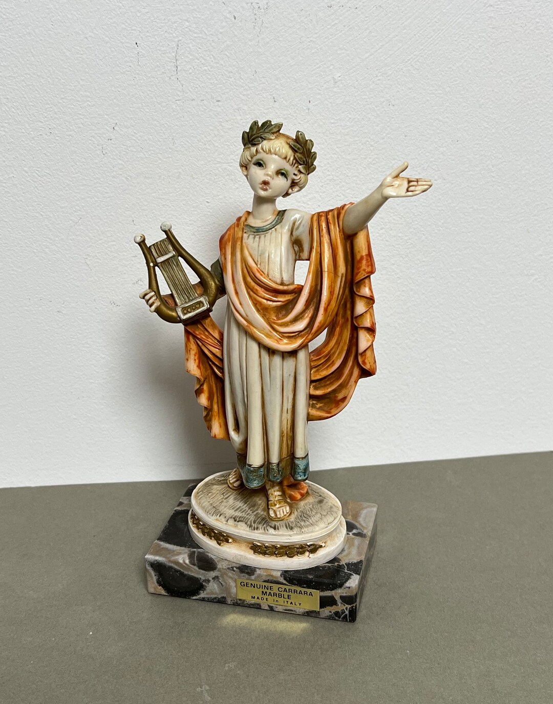 Vintage Fontanini Figurine, Signed Simonelli, Carrara Marble Base