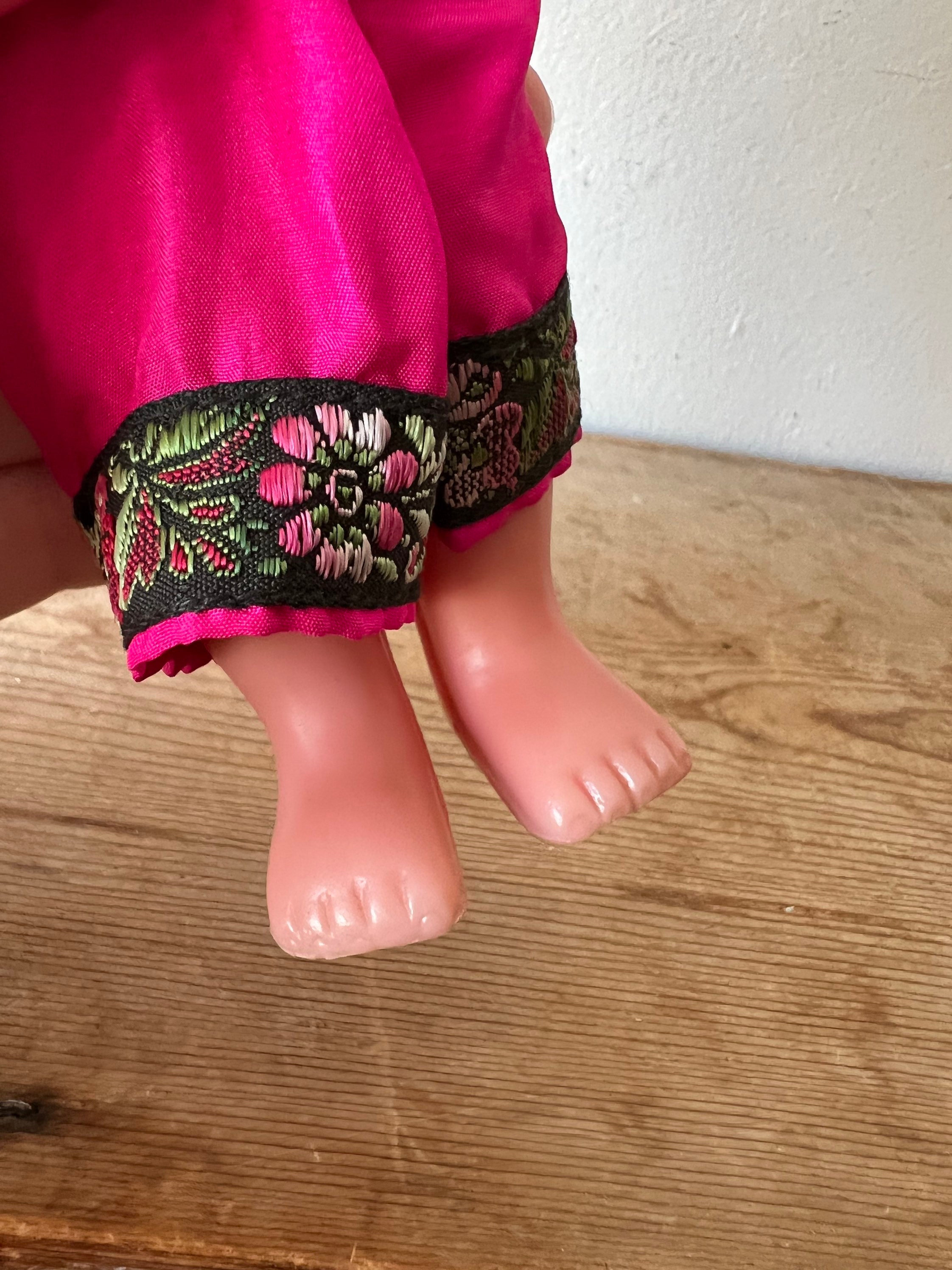 Vintage Chinese Girl Doll Pretty Face Pink Outfit Jointed Etsy