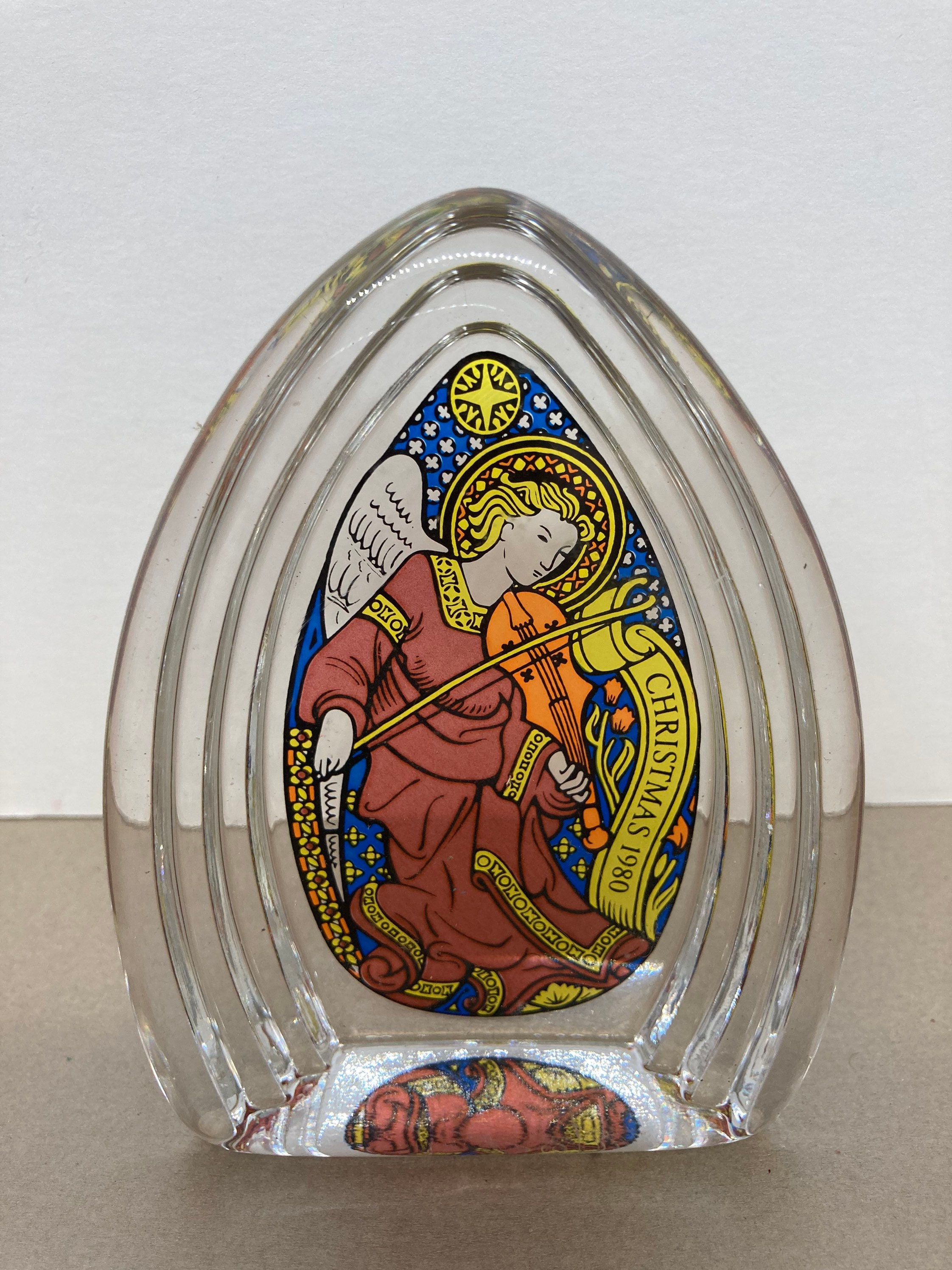 ヴァイオリンを弾く美しい天使 ヴィンテージ・ステンドグラス 大型 エンジェル ヴァイオリンを弾く美しい天使 ヴィンテージ・ステンドグラス