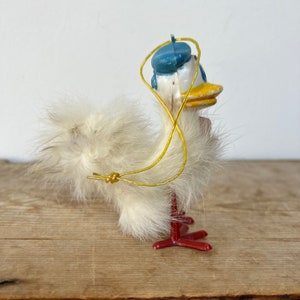 Quirky Vintage Donald Duck Plastic & Fur Hanging Ornament, Figurine image 3