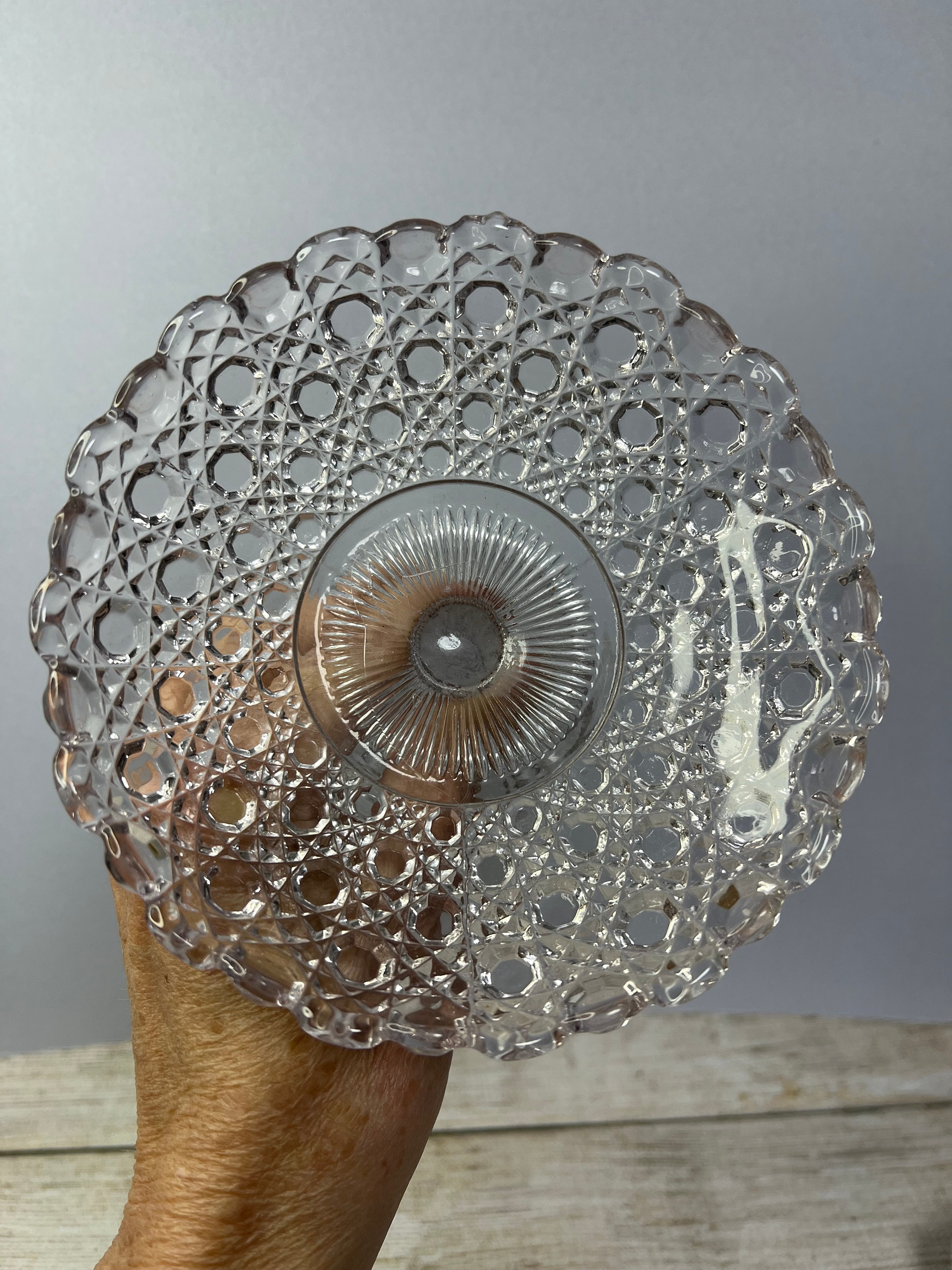 Vintage, Antique Davidson Hobnail Glass Small Tazza, Comport