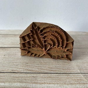 Vintage Indian Carved Wooden Printing Block for Fabric, Carnation Flower