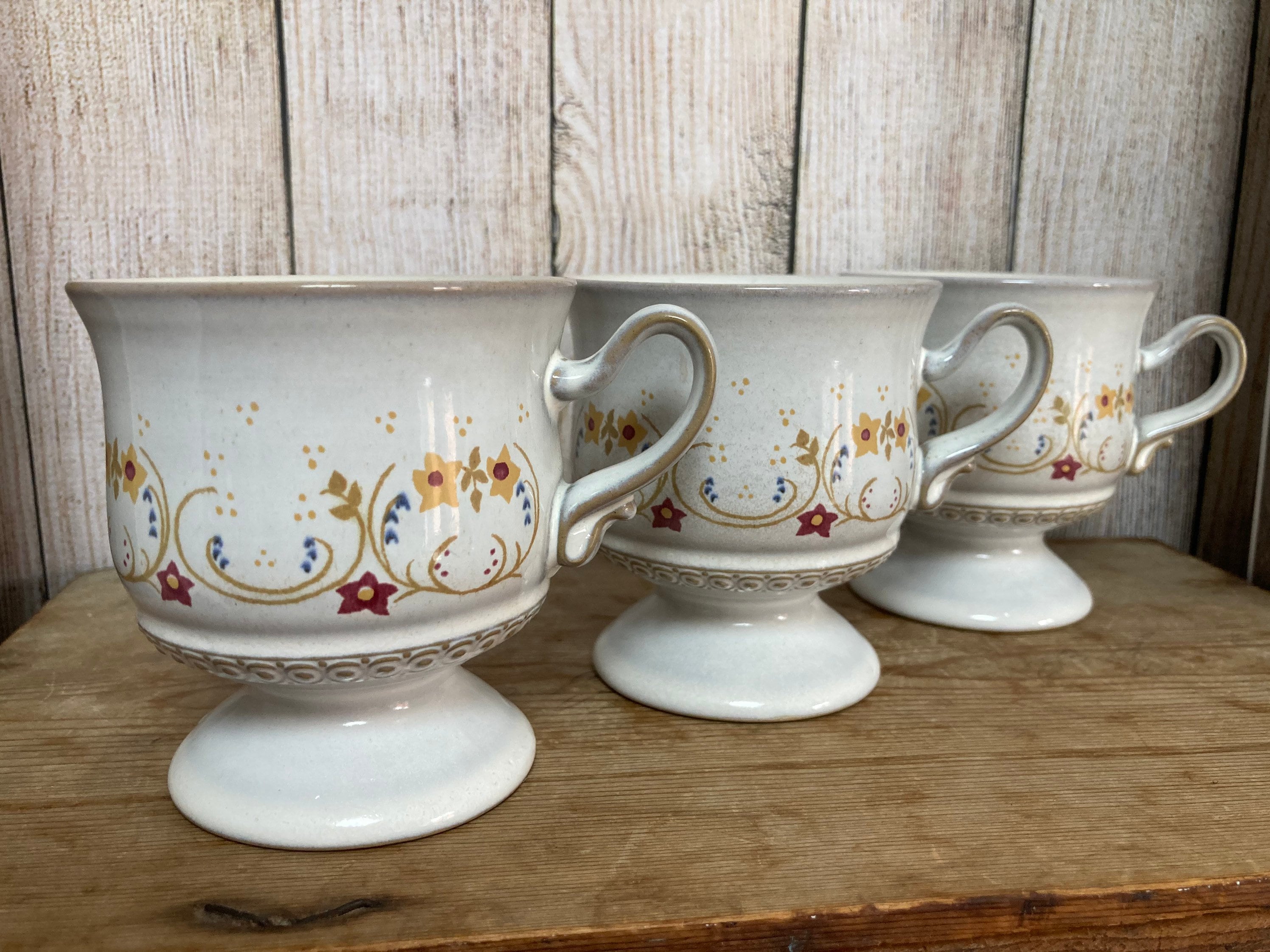 Vintage Denby England Footed Tea or Coffee Cups Avignon Etsy