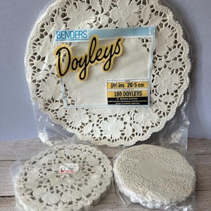 Napperons en dentelle en papier vintage, 3 tailles, stocks neufs/anciens, créations éphémères, pour le thé de l'après-midi