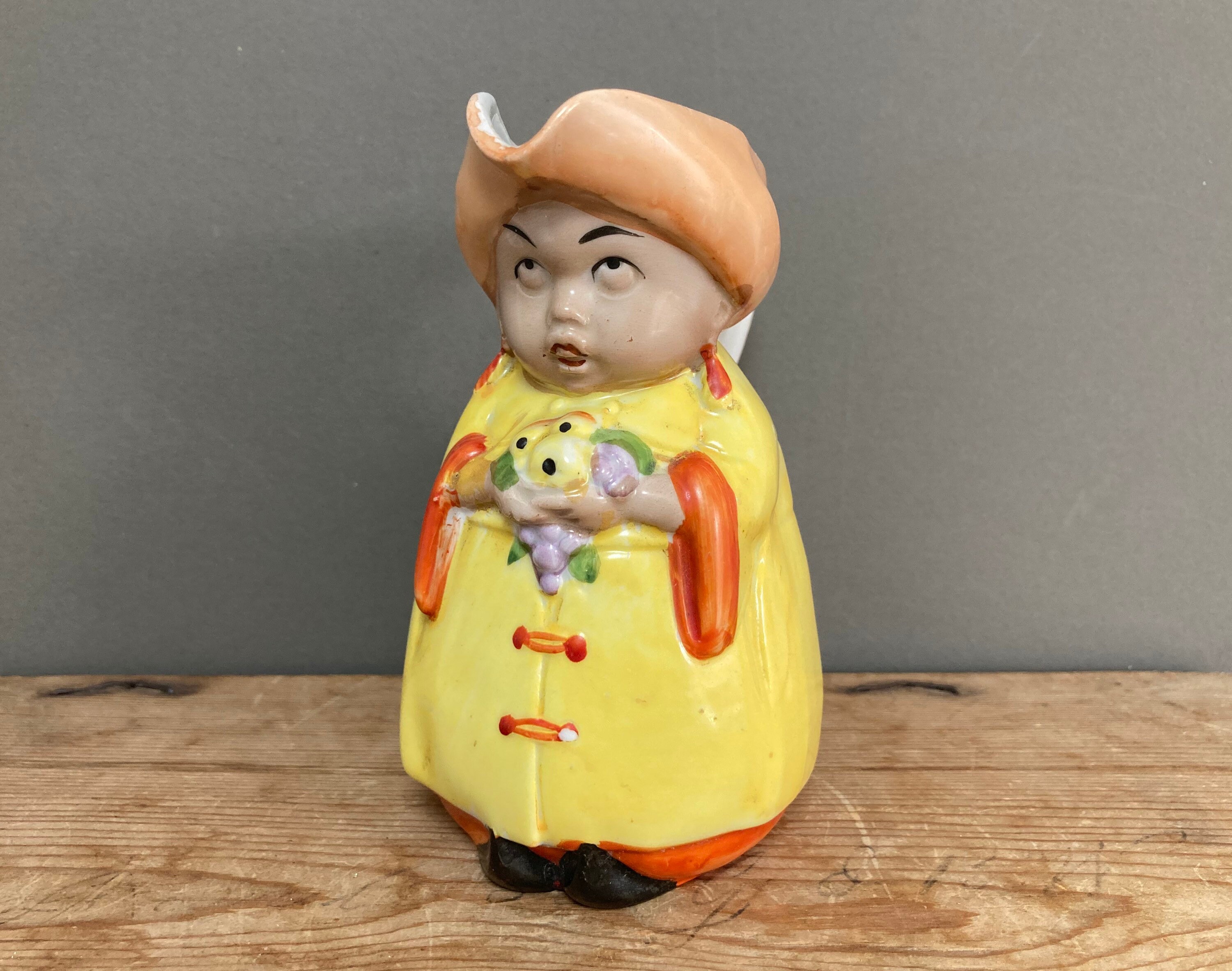 Unusual Vintage Character Jug Vase Oriental Figure Holding - Etsy UK