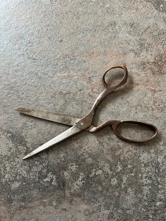 Antique, Vintage Metal Scissors, Shears, Stamped sheffield, Hand Made 7.5 ,  Good Working Order 