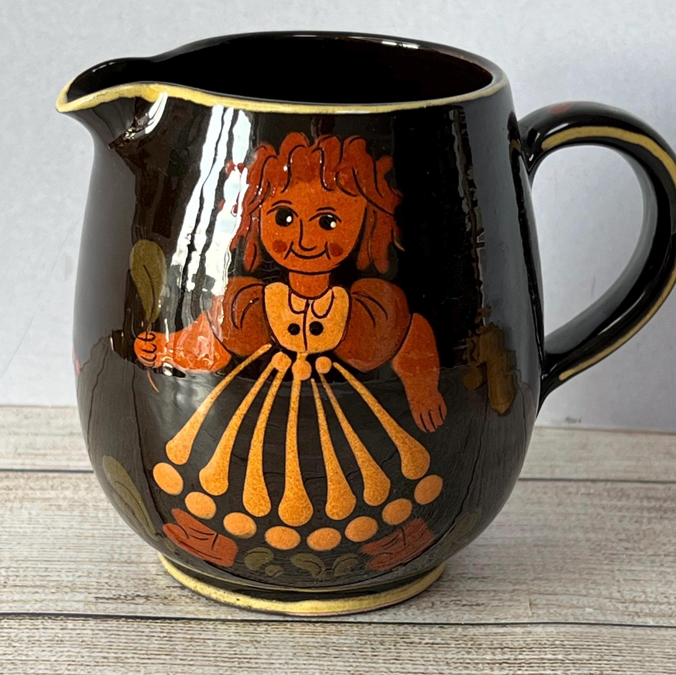 Vintage Stahli Steffisburg Pottery Jug: Swiss Folk Art