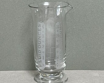 Etched glass measuring cup - Northern Kentucky Auction, LLC