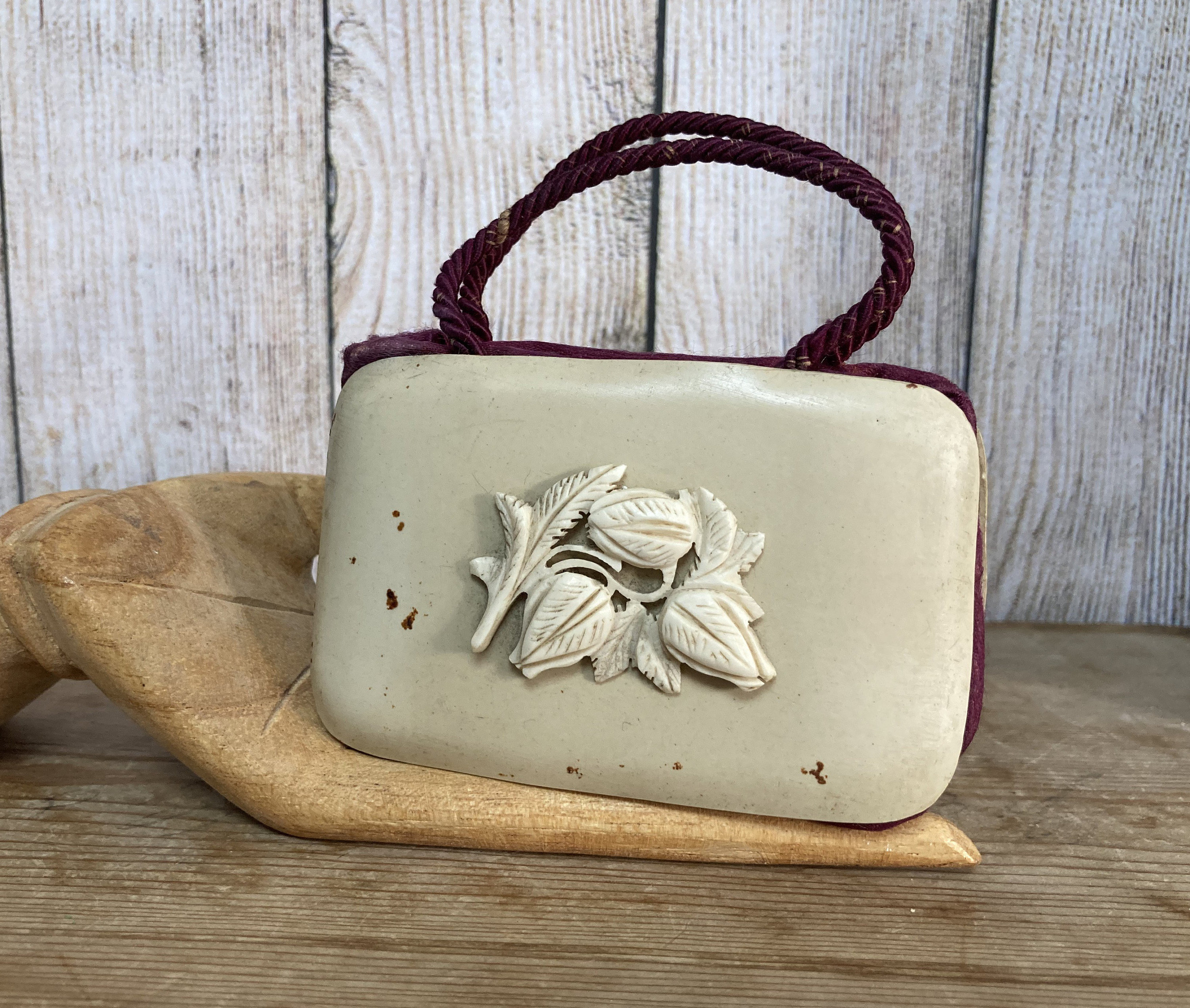 Antique Victorian Small Dance, Ball Purse, Celluloid, Drawstring