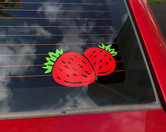 Fresa Car Sticker Strawberry Bumper Sticker Window Strong-Hold Adhesive Sticker Decal