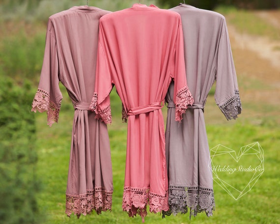 cotton lace dressing gown