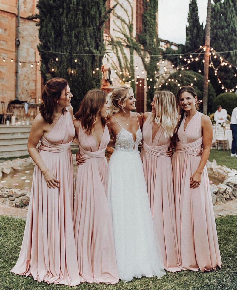 Blush Convertible Bridesmaid Dress Infinity Long Bridesmaid Dress Maternity Dress Multiway Wrap Dress Formal Party Dress