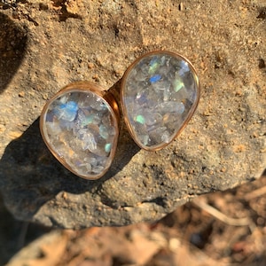 A pair of Beautiful Labradorite teardrop ear plugs, stone plugs, labradorite gauges, teardrop stone plugs   multiple sizes!