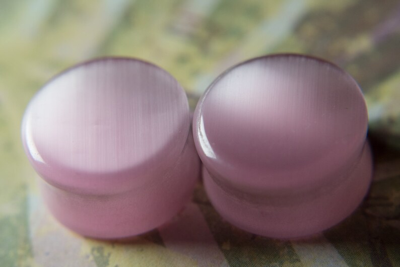 Cats Eye Stone Plug Double Flared Ear Plugs Multiple colors multiple sizes