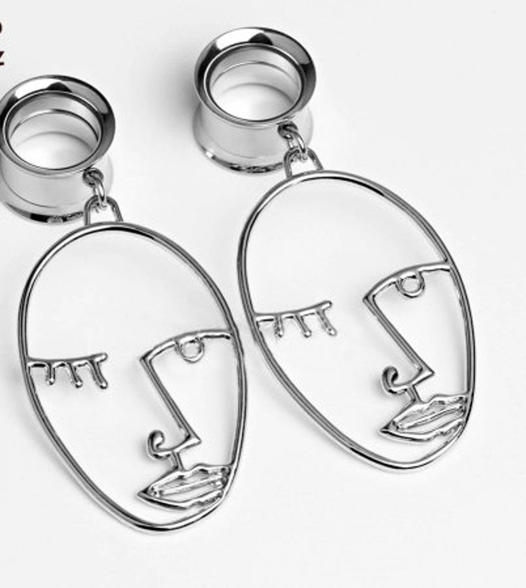Dangle Plugs Dangle Ear Tunnels Stainless Steel Etsy
