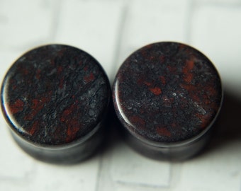 Red Snake skin  Stone Plug Double Flared Flesh Tunnels Gauges 2g-6mm, 0g-8mm, 00g-10mm, 1/2”-12mm, 9/16”-14mm, 5/8”-16mm