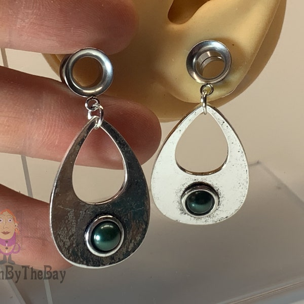 Ein Paar Boho Dangle Plugs, Dangle Ohr Tunnel Edelstahl Double Flare abschraubbare Rückseiten Ohrstecker, 2g - 1"